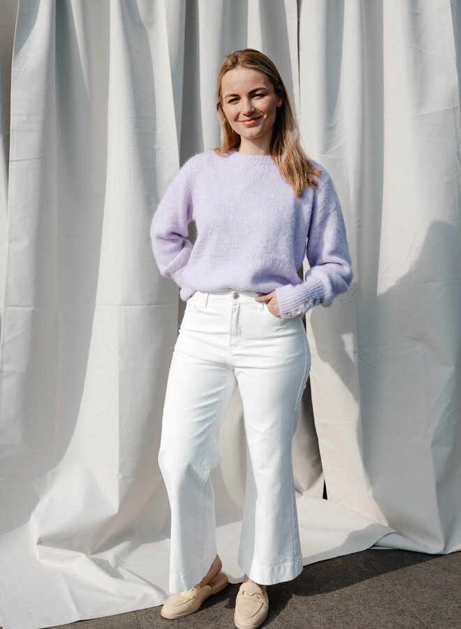 Windy jeans cropped wide – White