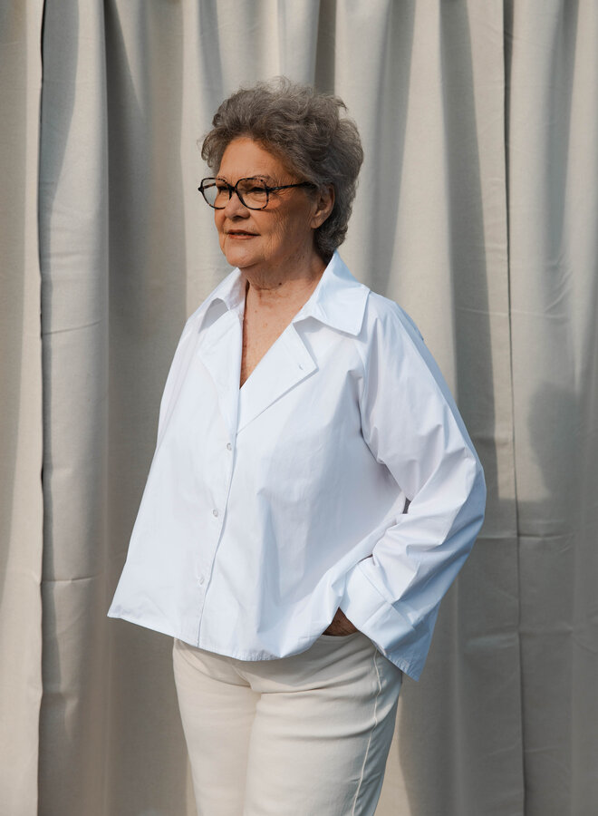 Babette hemdje schuin – White