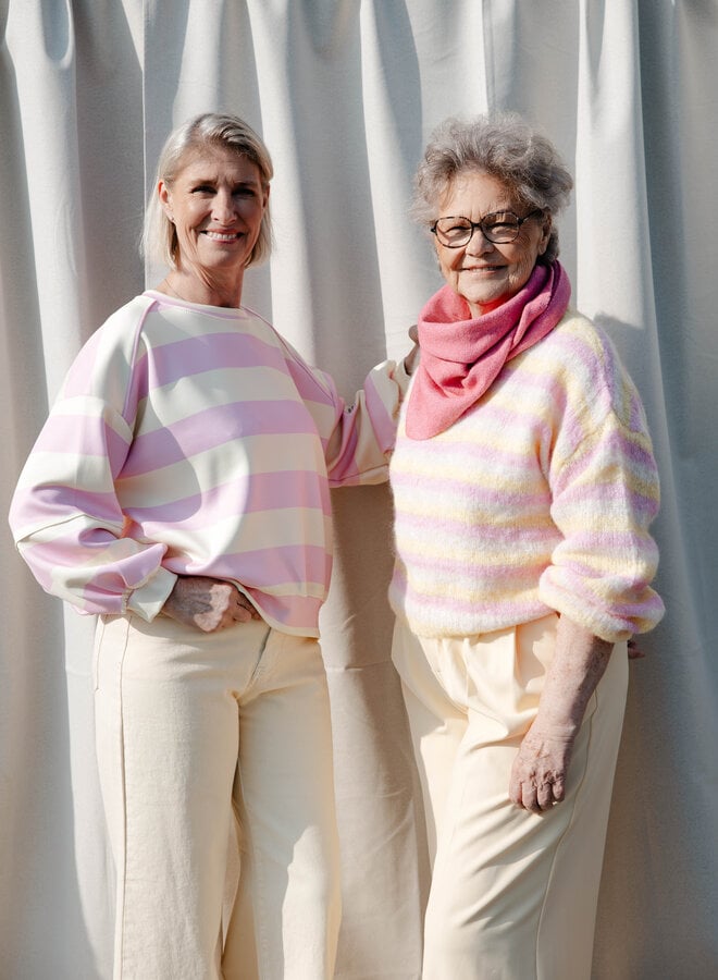 Aline knittrui strepen – Yellow