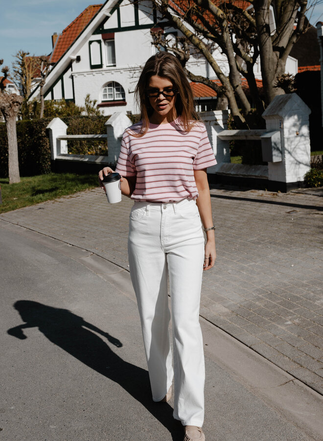 Rachelle tshirt streepjes – Pink