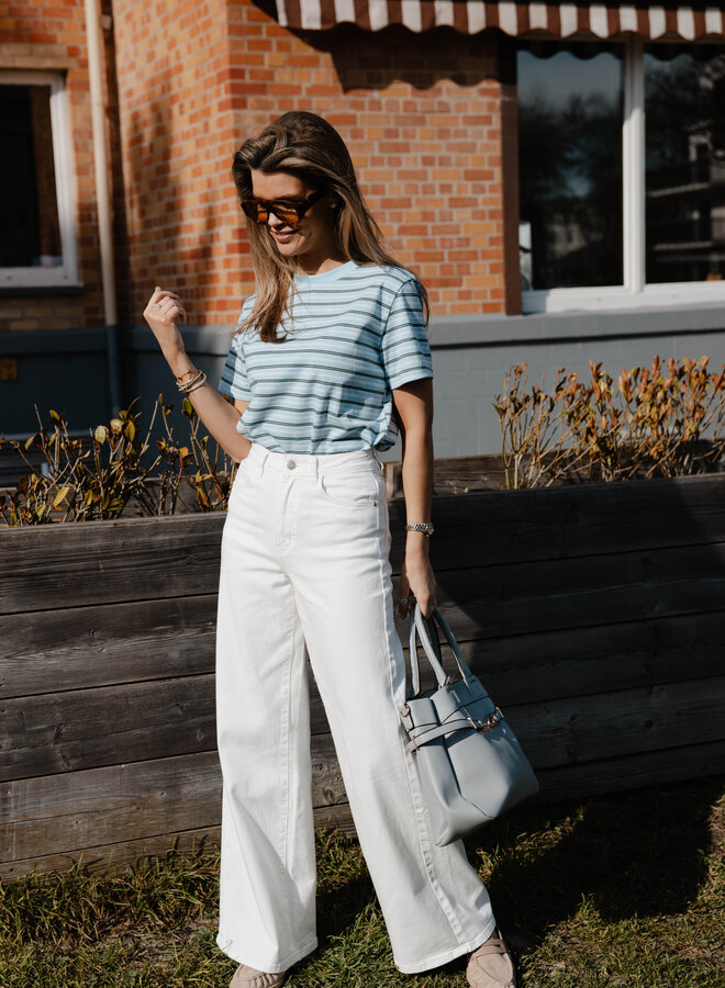 Kiki jeans extra wide stretch – White