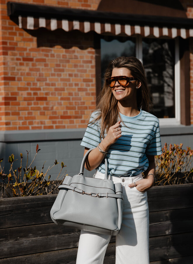 Rachelle tshirt streepjes – Lightblue