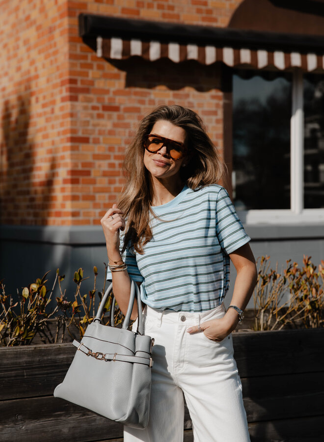 Rachelle tshirt streepjes – Lightblue