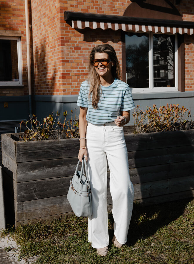 Rachelle tshirt streepjes – Lightblue