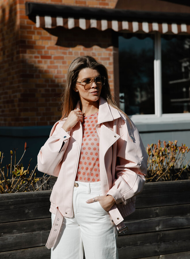 Lilly jacket leder simili – Pink