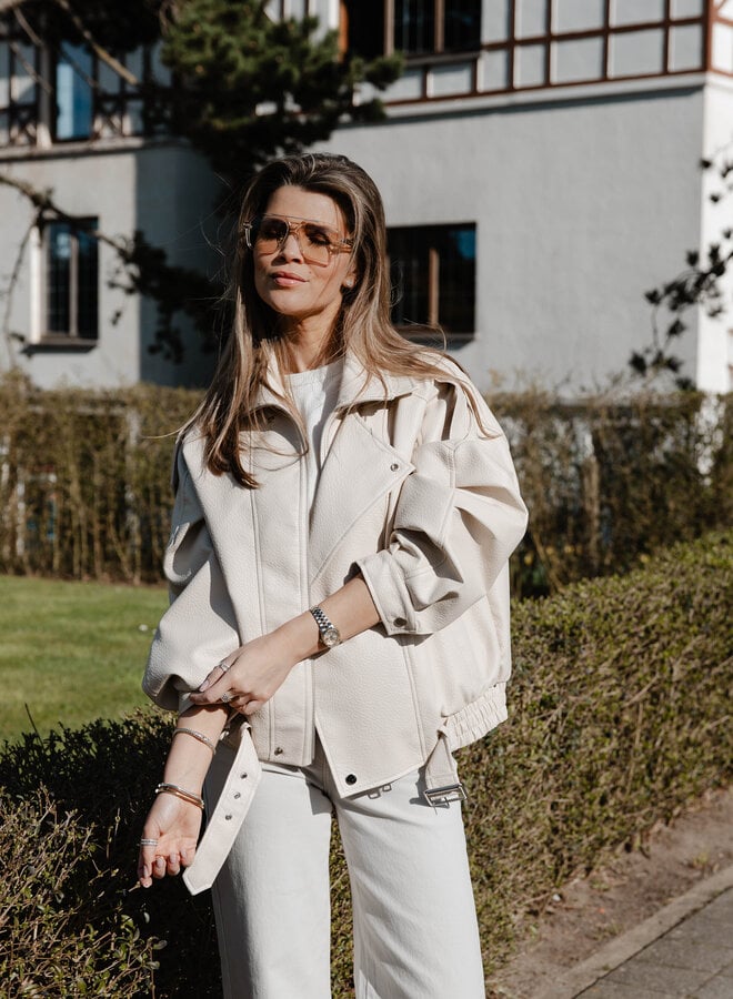 Lilly jacket leder simili – Beige