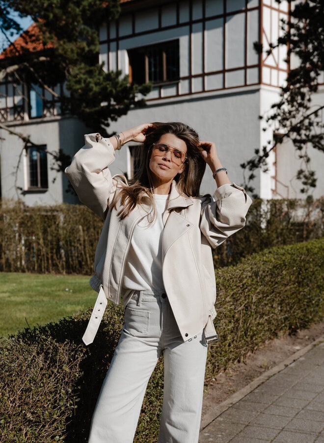 Lilly jacket leder simili – Beige