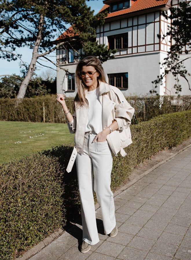 Lilly jacket leder simili – Beige