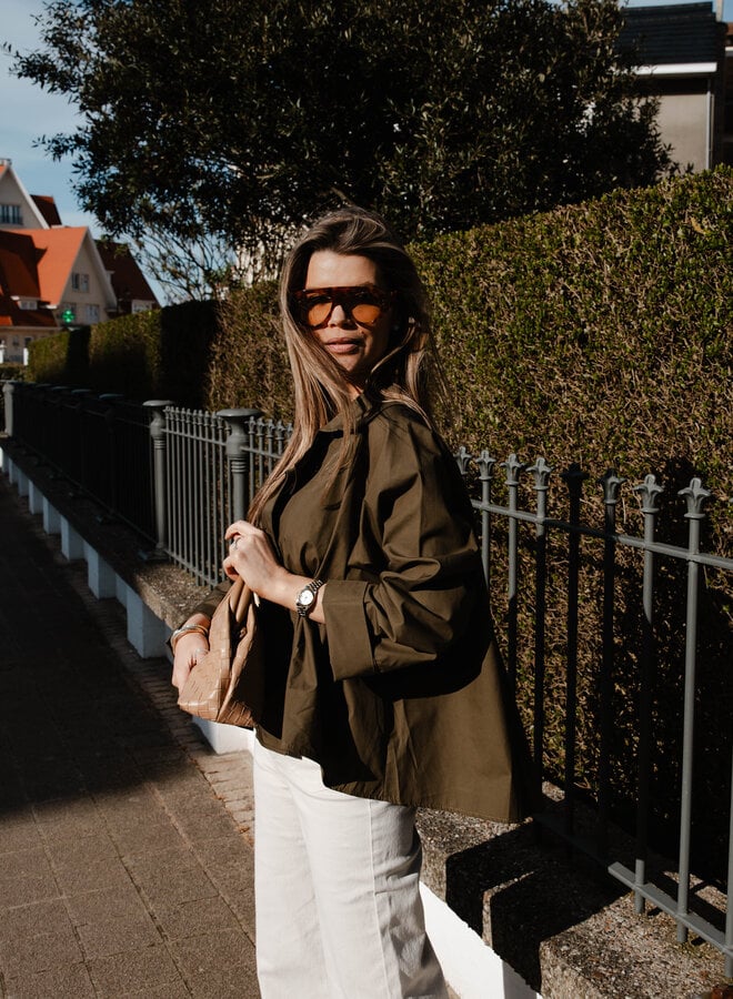 Babette hemdje schuin – Kaki