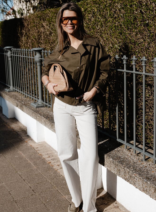 Babette hemdje schuin – Kaki