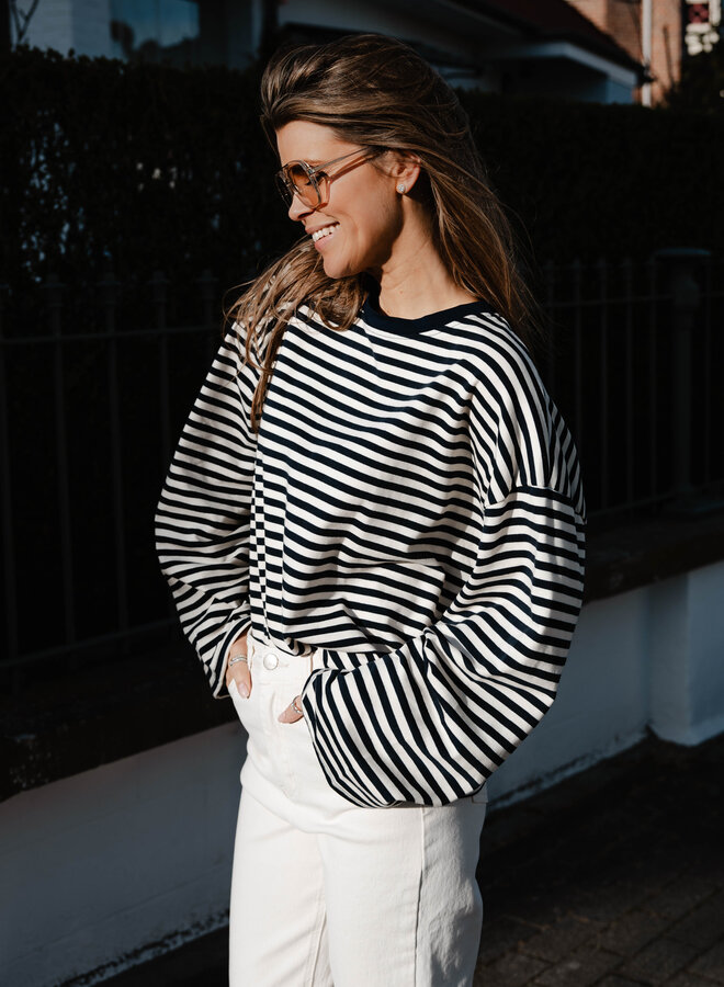 Ysa longsleeve strepen – Marine