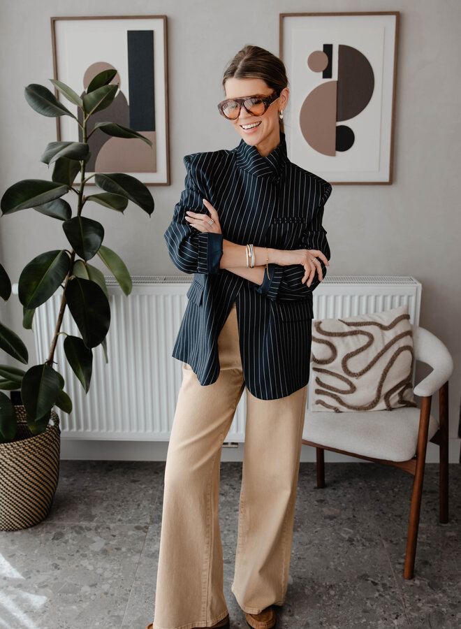 Rose jeans stretch wide leg – Camel