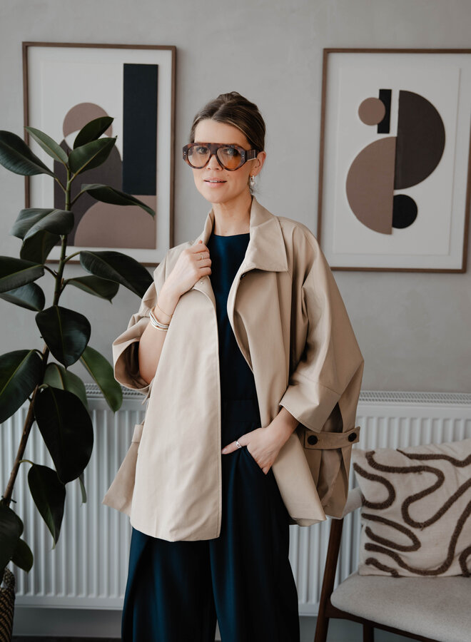 Loletta trench kort wide – Camel