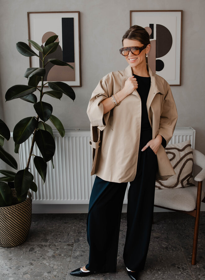 Loletta trench kort wide – Camel
