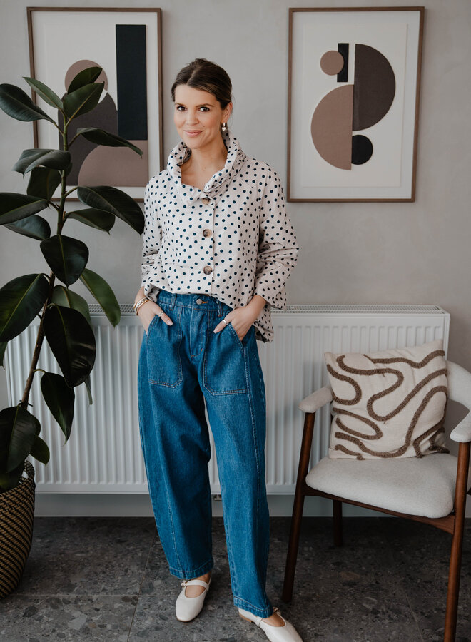 Barly Barrel broek – Medium Denim