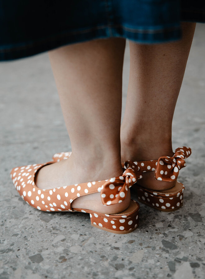 Slingback polka dots CL080 – Brown