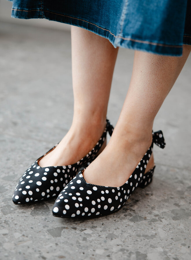 Slingback polka dots CL080 – Black