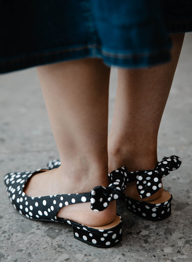 Slingback polka dots CL080 – Black