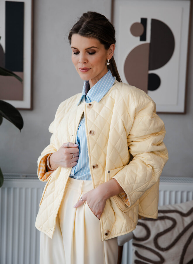 Belmira jasje matlassee carreaux binnenkant – Yellow