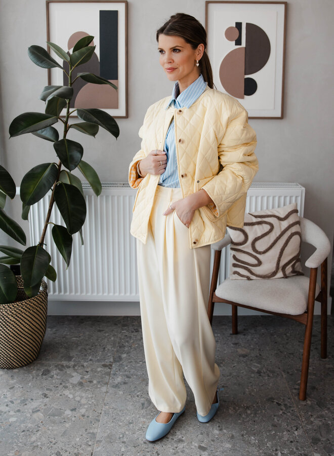 Belmira jasje matlassee carreaux binnenkant – Yellow