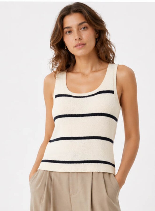 Fran topje streep – Marine/Creme