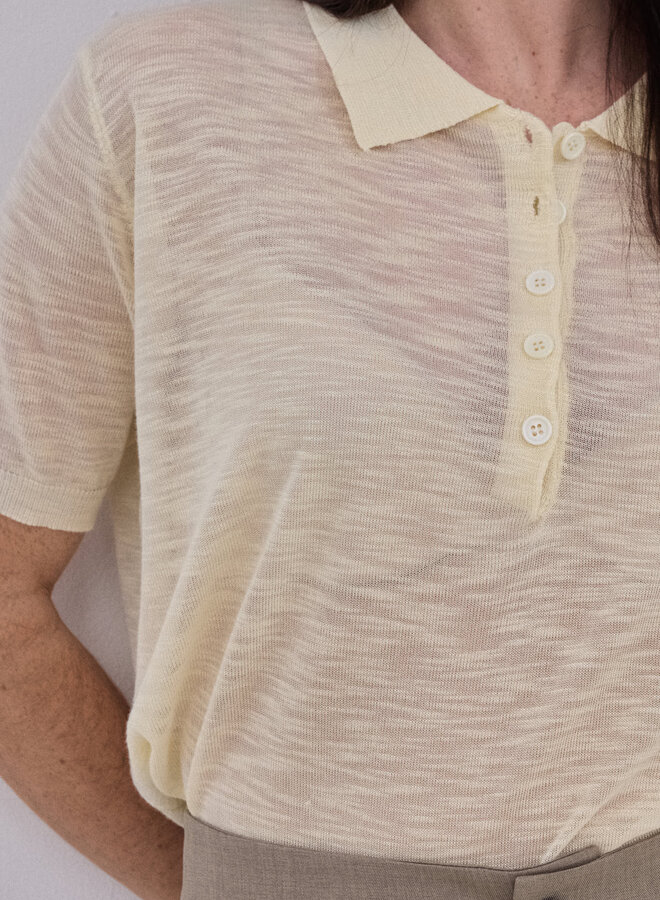 Uvelia polo in maille uni – Beige
