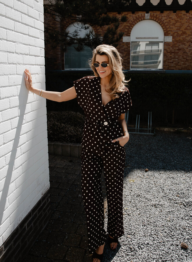Jolien set broek + overslag top polka dots – Choco