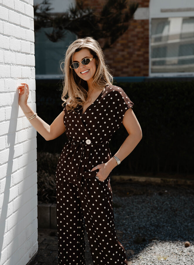 Jolien set broek + overslag top polka dots – Choco