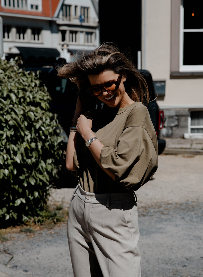 Rolini tshirt poufmouw – Khaki
