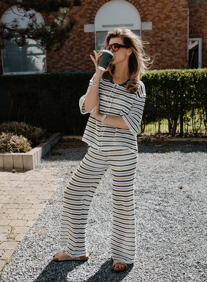 Justine set crocher truitje + Broek – Kaki