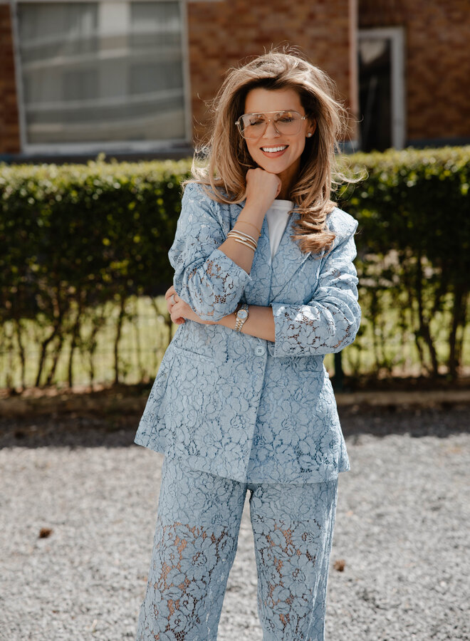 Jadi blazer met kant – Light Blue