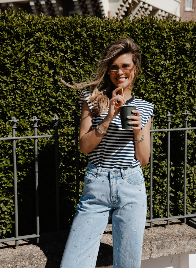 Ine tshirt sleevless stripes – Marine