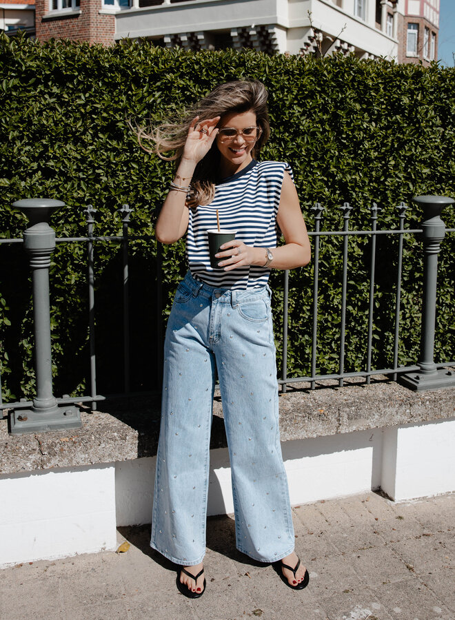 Ine tshirt sleevless stripes – Marine