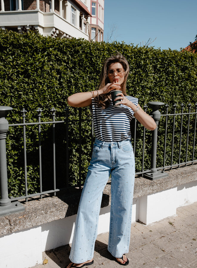 Ine tshirt sleevless stripes – Marine