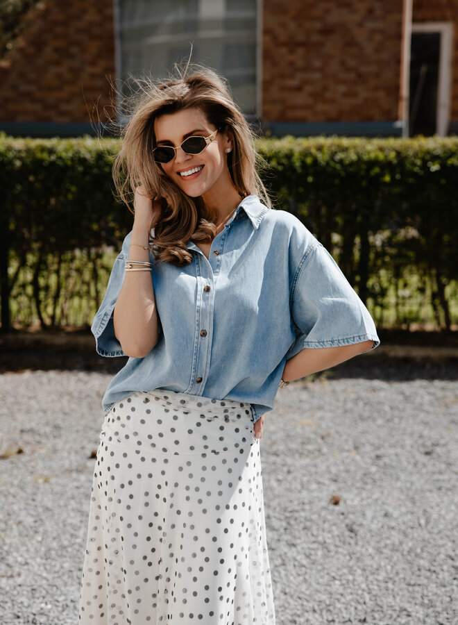 Pina blouse lyocell – Light Denim