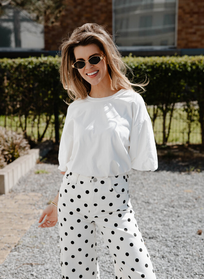 Rolini tshirt poufmouw – White