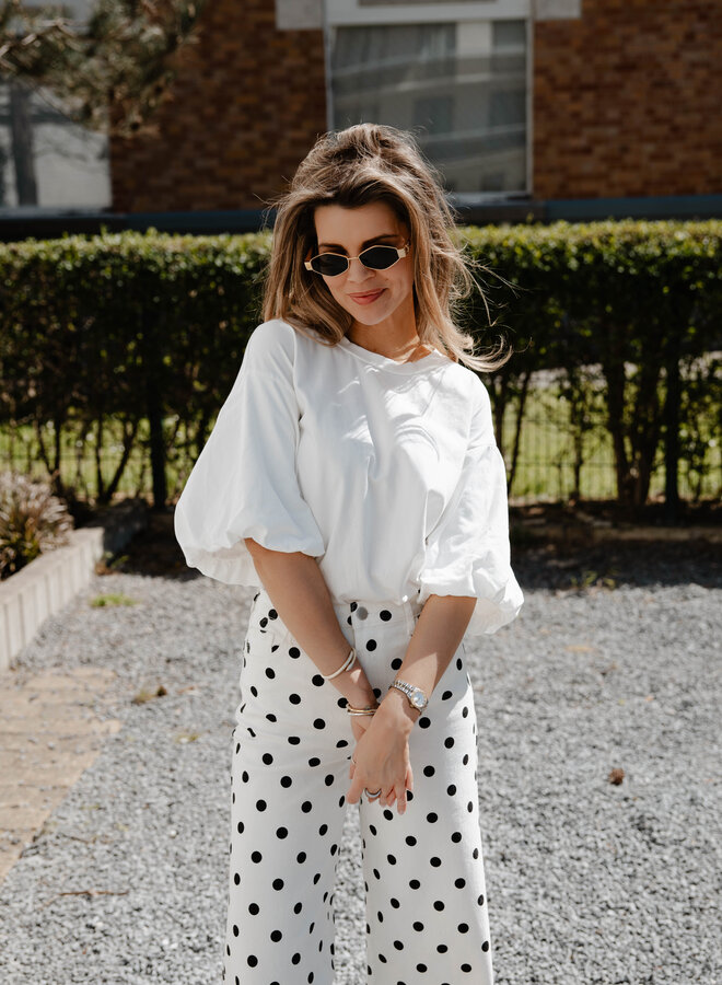 Rolini tshirt poufmouw – White