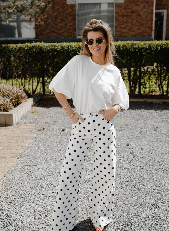 Rolini tshirt poufmouw – White
