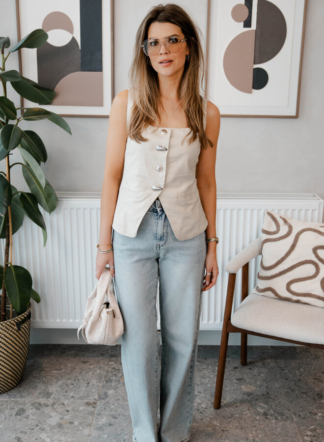 Rose jeans stretch wide leg – Denim Bleached