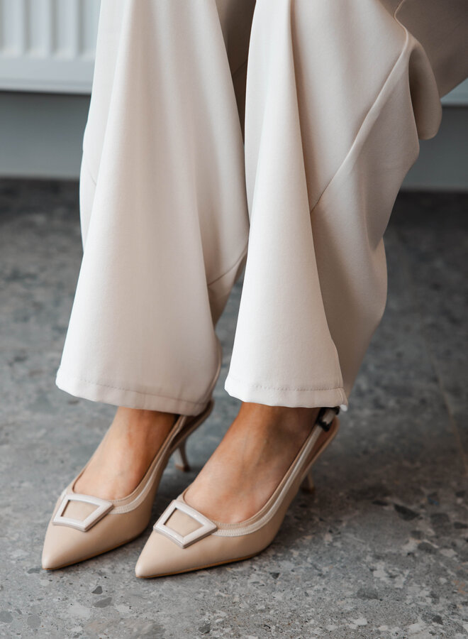 Slingback hakje CL587 – Beige