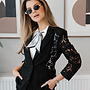 Jadi blazer met kant – Black