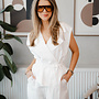 Hannah sleevless lyocell/linnen jasje – White