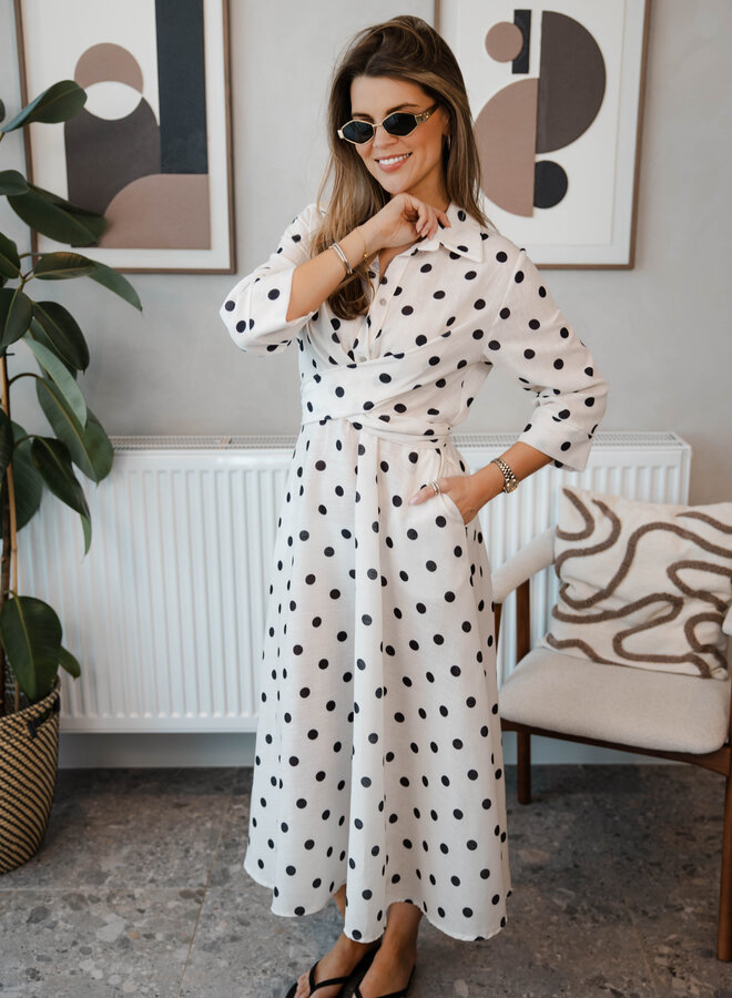 Jelena jurk polka dots – White