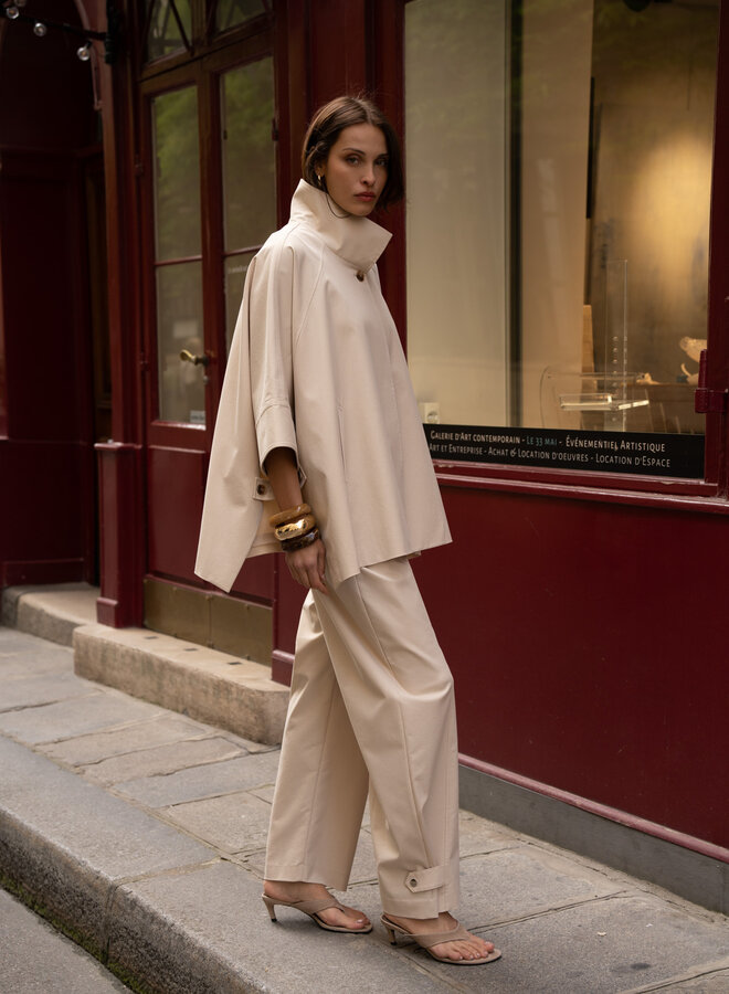 Loletta trench kort wide – Creme
