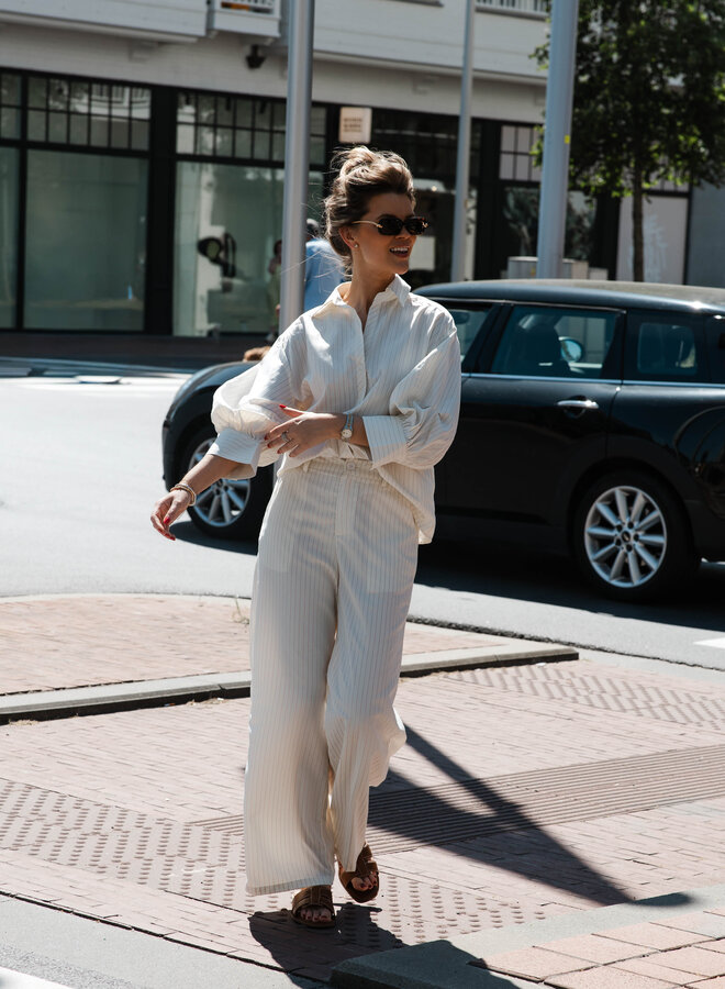 Thola hemdje strepen lange mouw – Beige