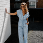 Jolien set broek + overslag top polka dots – Lightblue