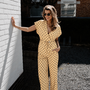 Jolien set broek + overslag top polka dots – Yellow