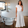 Fora rok satin polka dots – Creme