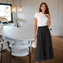 Fora rok satin polka dots – Black
