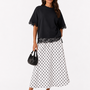 Janne tshirt kant open rug – Black